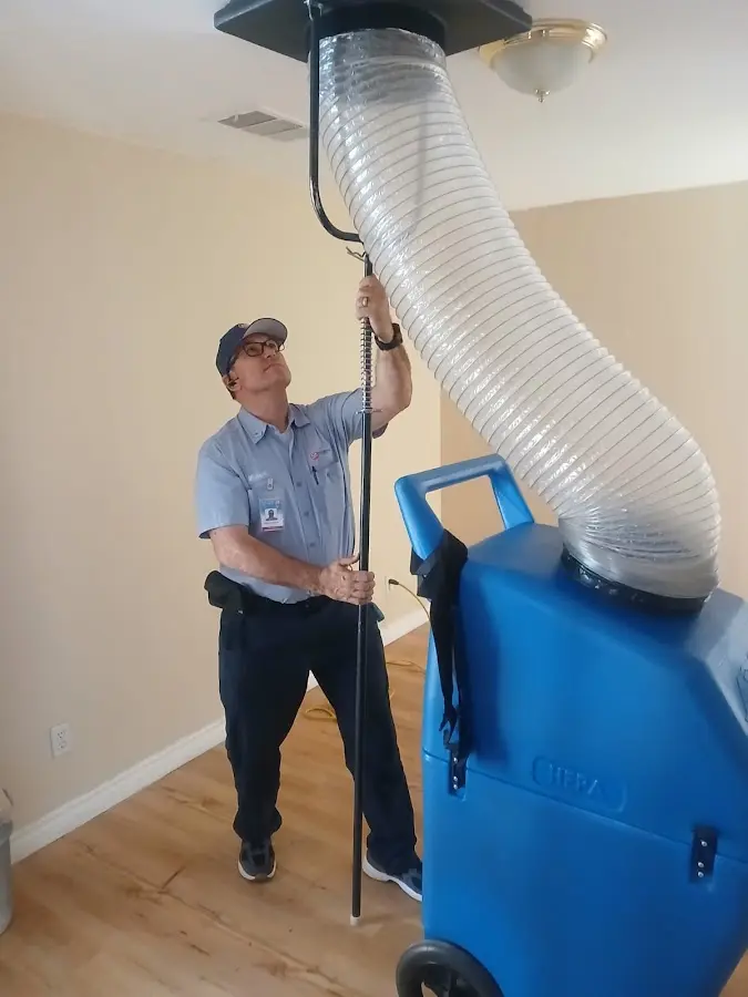 Mini Split Installation technician using HEPA equipment in Sharonville